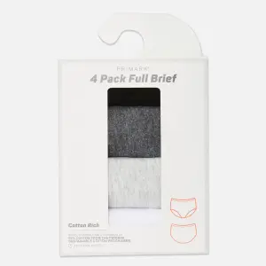 4-Pack Full Coverage Briefs - Black/White