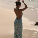 Backless Sequined Dress