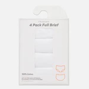 4-Pack Full Briefs - White