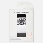 4-Pack Full Briefs - White/Black