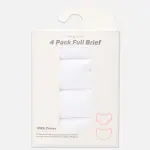 4-Pack Full Cotton Briefs - White
