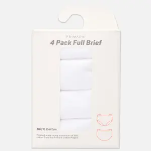 4-Pack Full Cotton Briefs - White
