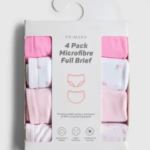 4-Pack Microfibre Full Briefs - Pink