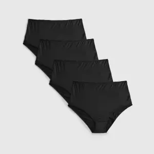 4-Pack Microfibre Full Briefs - Black